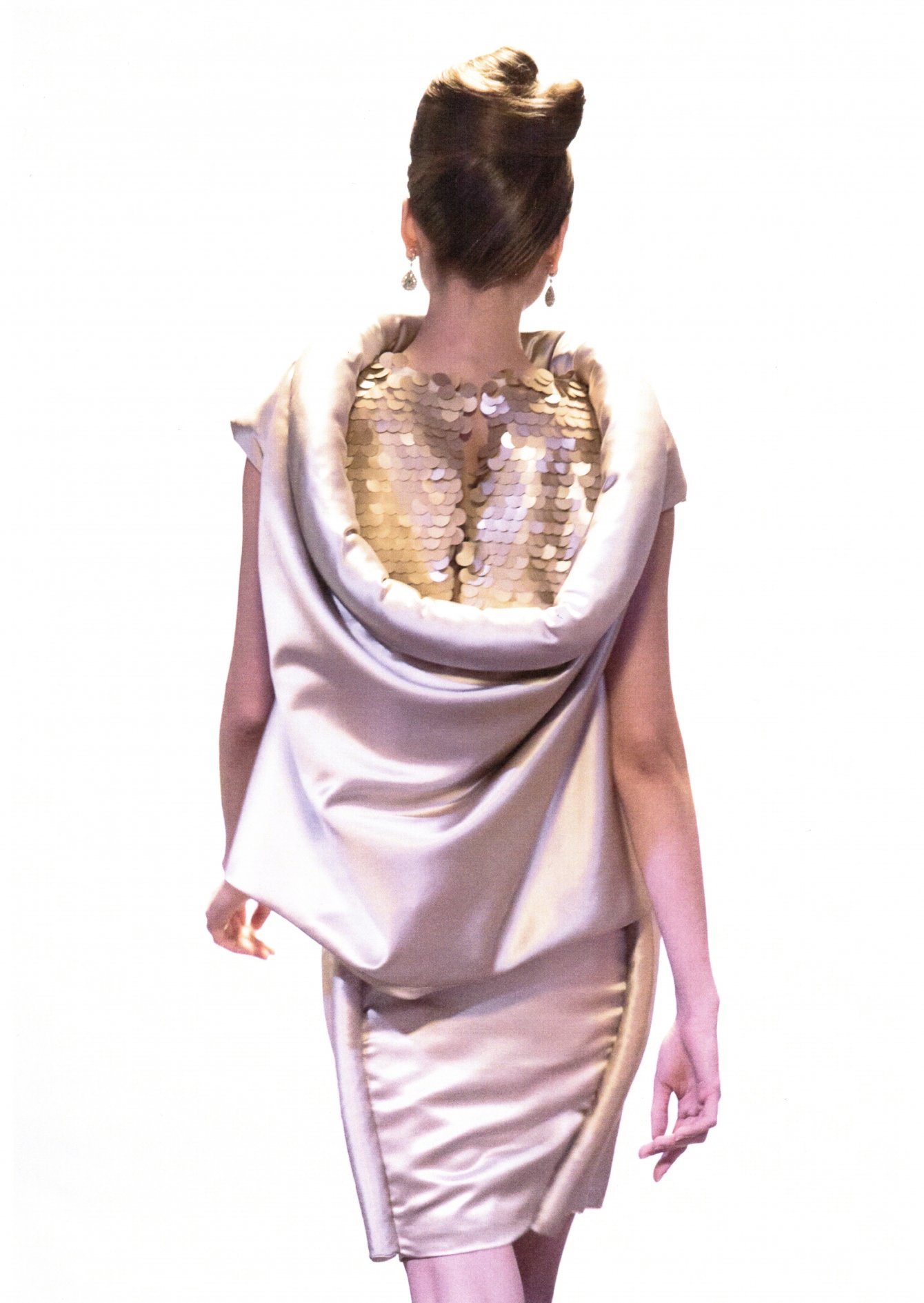 Gold Silk and Sequin Top with Gold Skirt